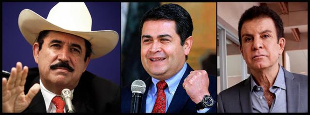 Removed President Manuel Zelaya, the incumbent Juan Orlando Hernandez and Salvador Nasralla